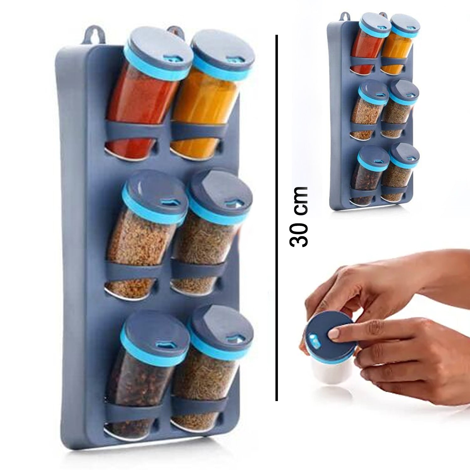 2574 Space Saver Spice Rack  6 Piece Spice Set  (Plastic) DeoDap