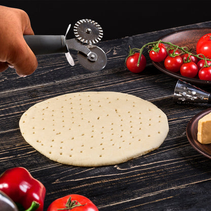 2869 2 in 1 Pastry Pizza Sandwich Dough Slicer Cutter 