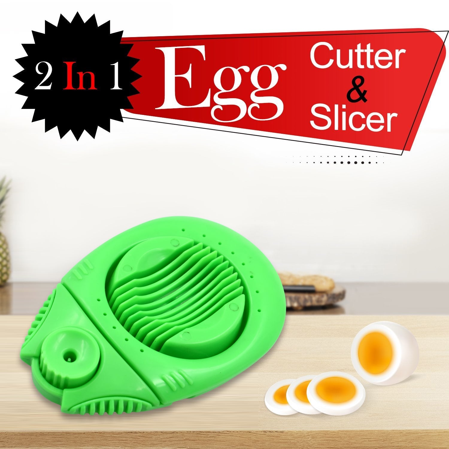 2697 2 in 1 Egg Opener Cutter used in all kinds of household and official places specially, for cutting and slicing of eggs etc. DeoDap