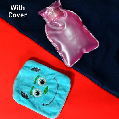 6534 Blue Sullivan Monster small Hot Water Bag with Cover for Pain Relief, Neck, Shoulder Pain and Hand, Feet Warmer, Menstrual Cramps. 