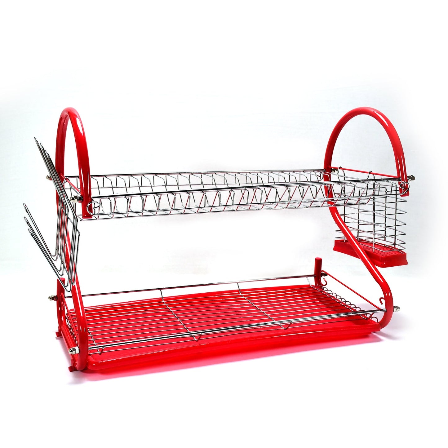 7664 Stainless Steel Rectangle Dish Drainer Rack / Basket with Drip Tray 