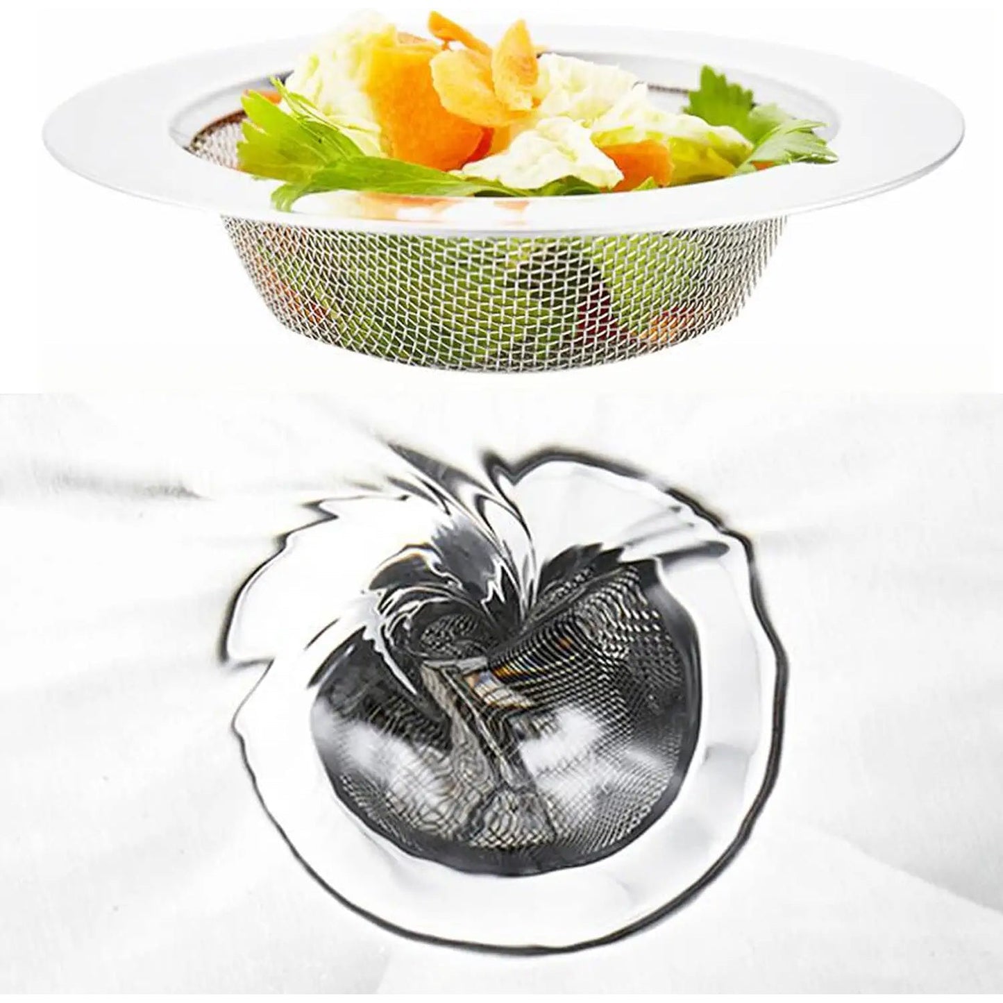 2025 Stainless Steel 2 Piece Sink Strainer/Drainer Net Basket/Jali/Filter Stopper for Kitchen 