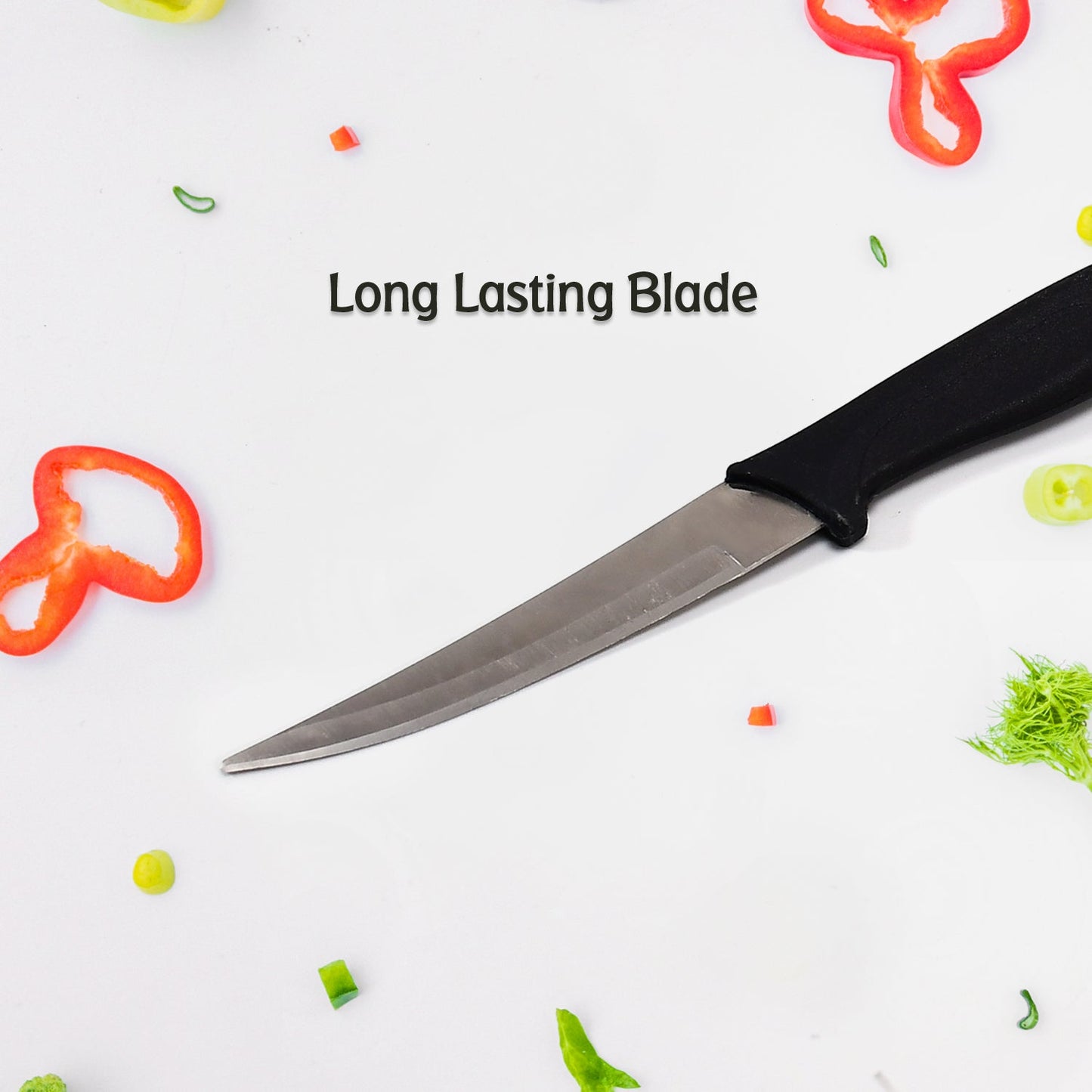 2386 Stainless Steel knife and Kitchen Knife with Black Grip Handle (21 Cm ) 