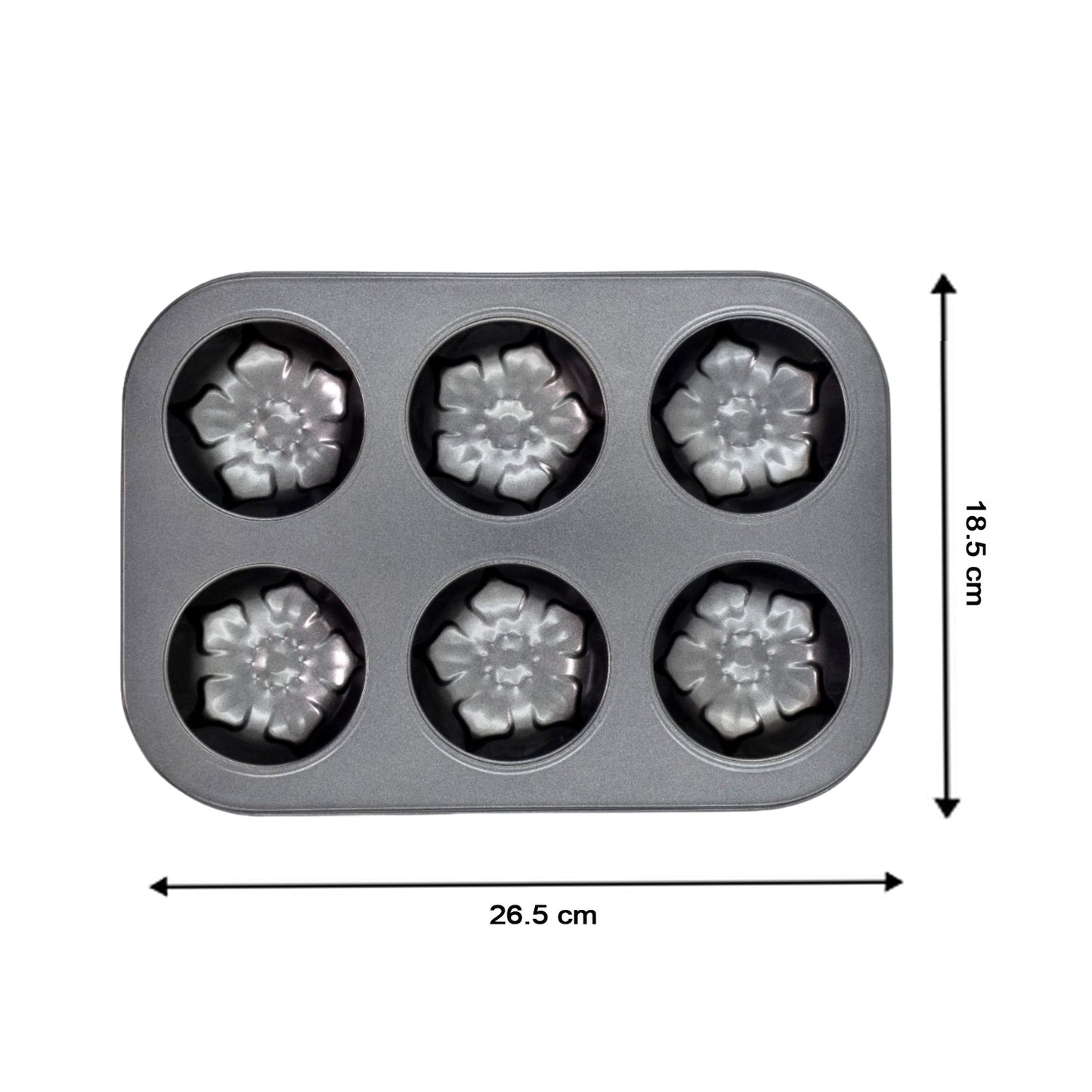 7075 6 slot unique flower pattern Non-Stick Muffins Cupcake Pancake Baking Molds Tray 