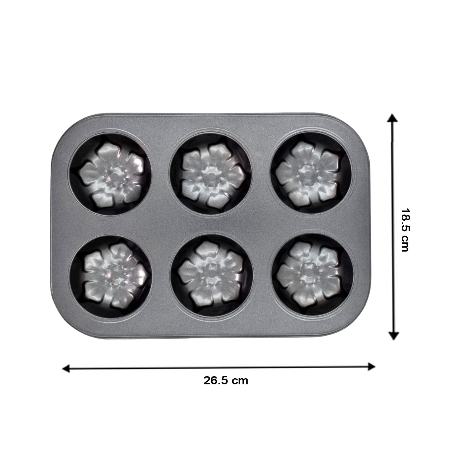 7075 6 slot unique flower pattern Non-Stick Muffins Cupcake Pancake Baking Molds Tray 