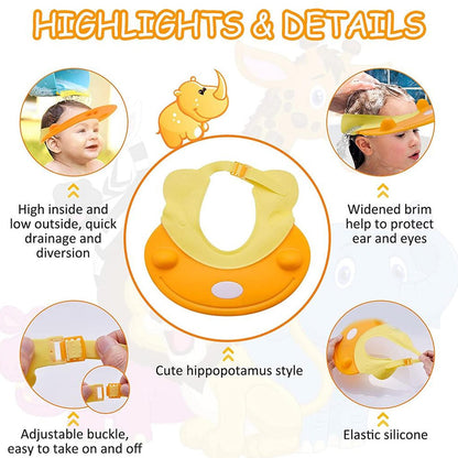 6641 Silicone Baby Shower Cap Bathing Baby Wash Hair Eye Ear Protector Hat for New Born Infants babies Baby Bath Cap Shower Protection For Eyes And Ear. 