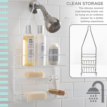 5150 Shower Caddy with Adjustable Arms Holder Bathroom Shelves Storage Rack 