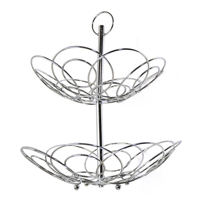 5179 2Tier Fruit Bowl Steel 40cm For Kitchen Use 