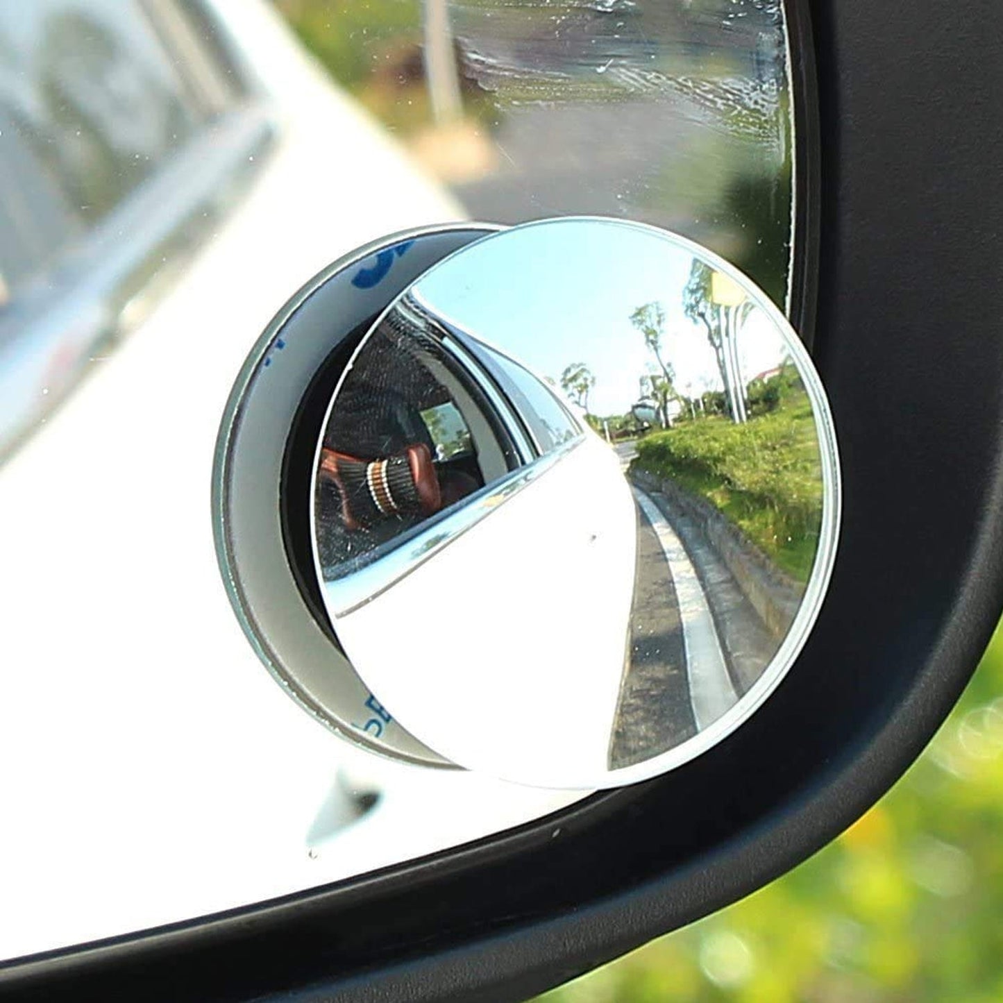 1512 Blind Spot Round Wide Angle Adjustable Convex Rear View Mirror - Pack of 2 DeoDap