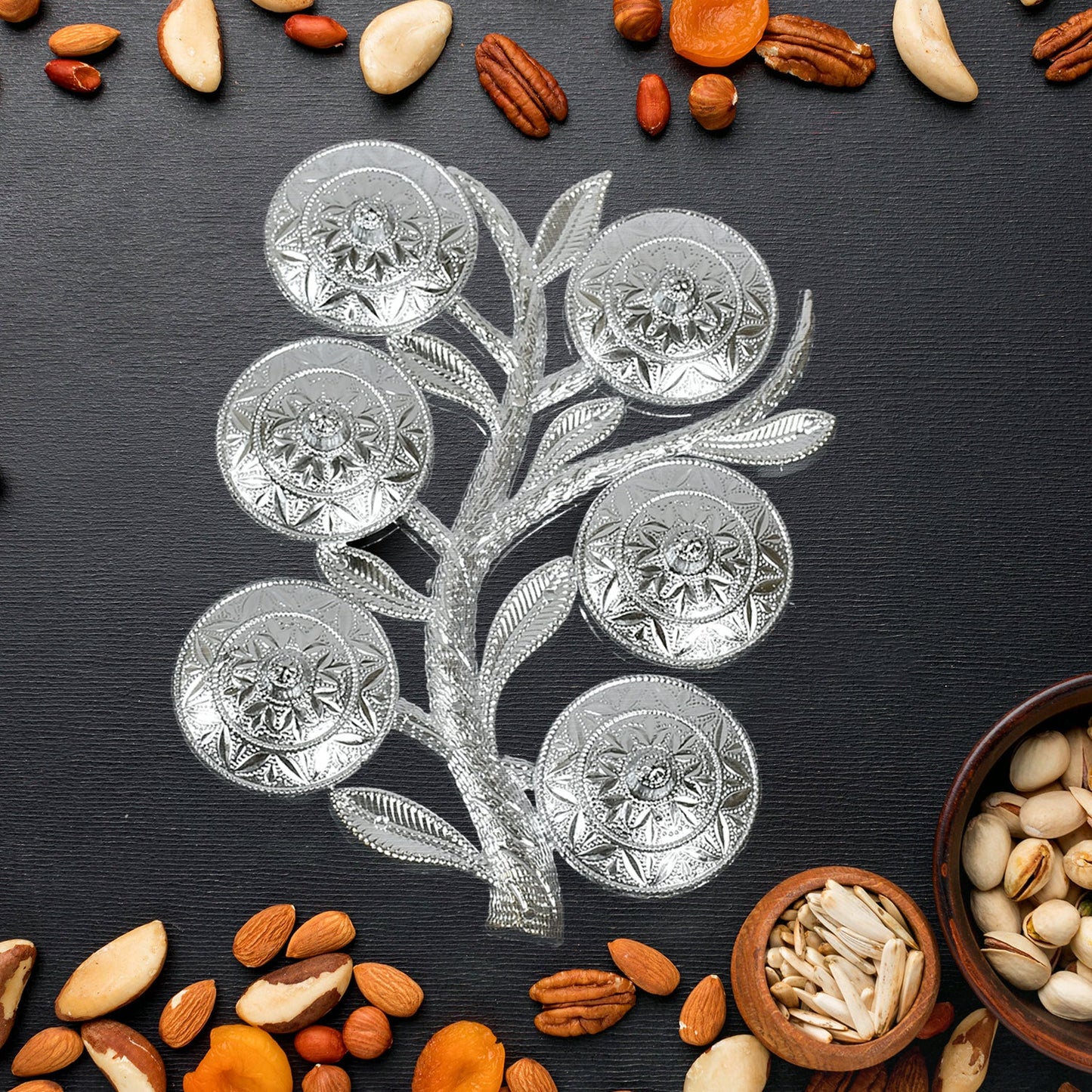 2238B Zoomkha Tree Shape 6Pc Storage Serving Tray Multipurpose Snack And Dry Fruit Serving Tray For Home Use 