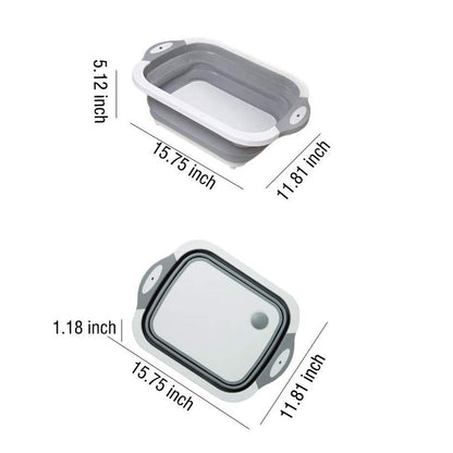 0098A Collapsible Cutting Board with Dish Tub Basket 