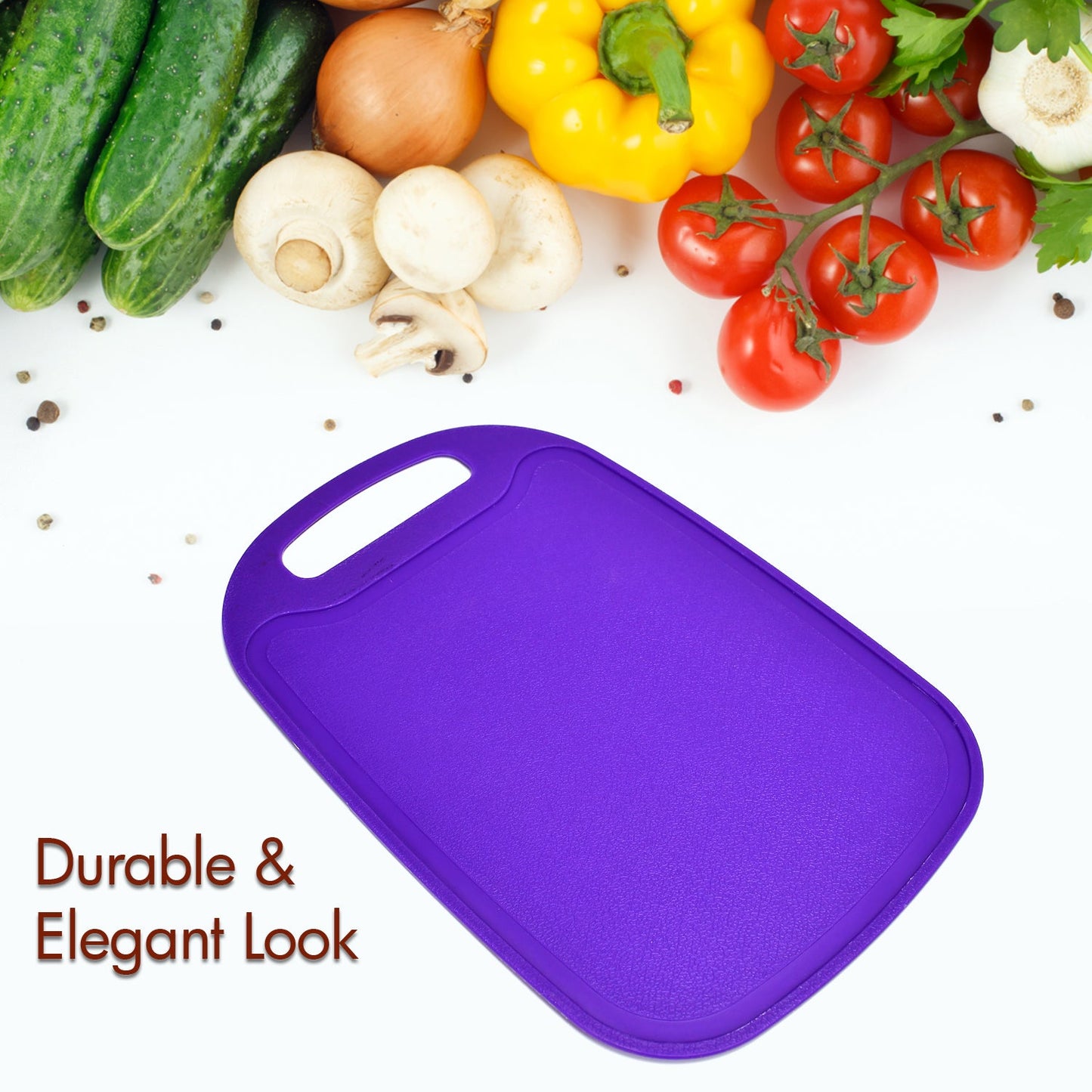 2477 Vegetables and Fruits Cutting Chopping Board Plastic Chopper Cutter Board Non-slip Antibacterial Surface with Extra Thickness 