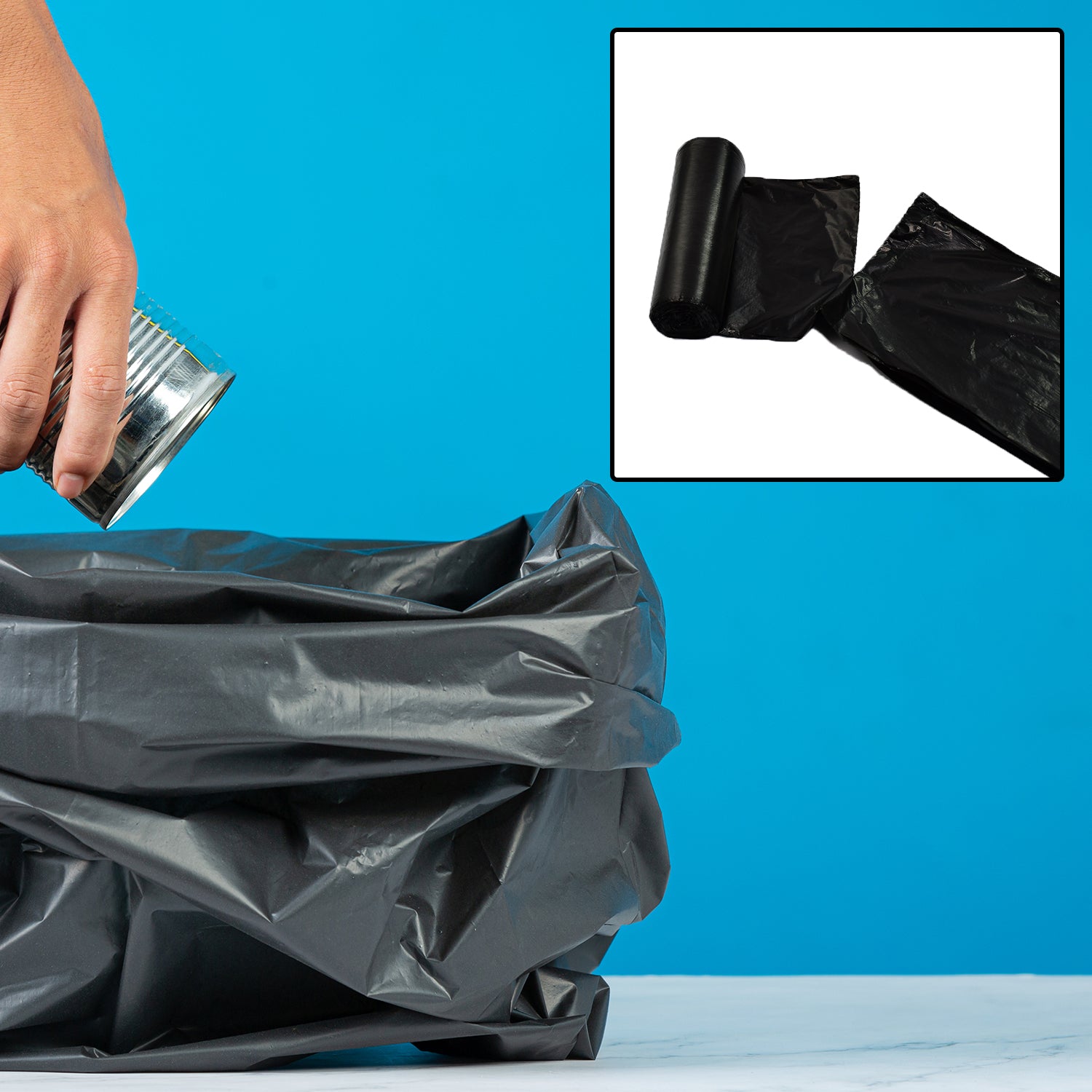 9230 Black 2Rolls Garbage Bags/Dustbin Bags/Trash Bags 