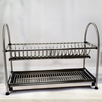 7672 Dish Rack Stainless Steel Rack 2layer Rack For Home & Kitchen Use 