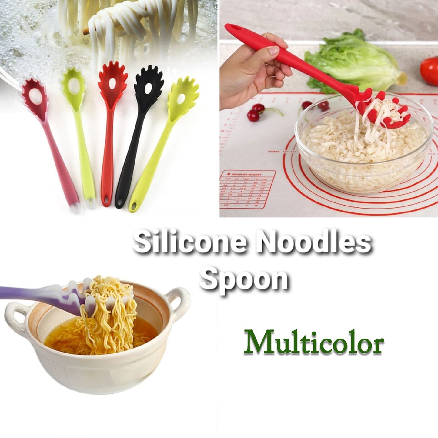 2995 Silicone Pasta Fork Stainless Steel Spaghetti Server | Pasta Server. 