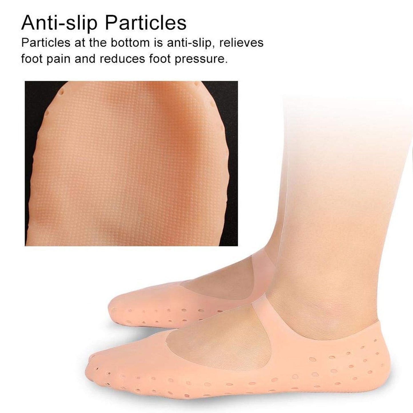 6037 Anti Crack silicone Gel Foot Protector Moisturising Socks DeoDap