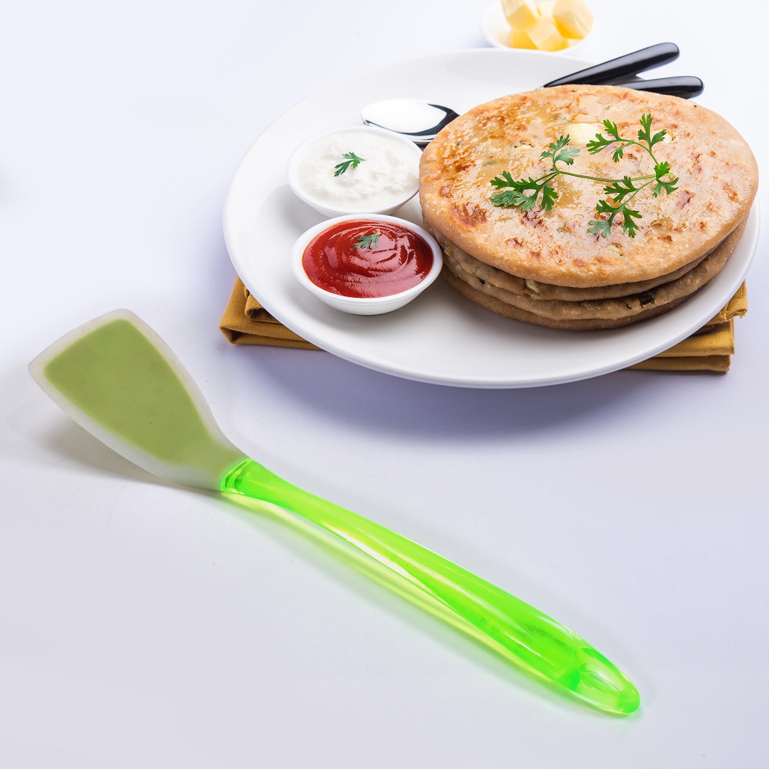 2753 34cm KITCHEN TURNER HEAT RESISTANT SILICONE NON-STICK SILICONE TURNER GRIP WITH LONG HANDLE COOKING TURNER 