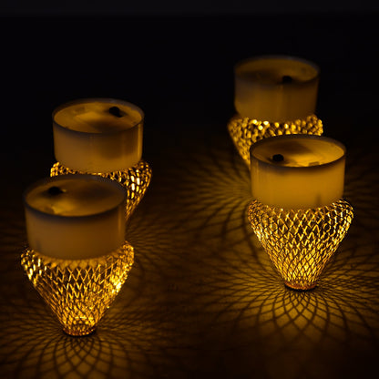 6551 12Pcs Flameless and Smokeless Decorative Candles Acrylic Led Tea Light Candle for Gifting, House, Light for Balcony, Room, Birthday, christmas, Festival, Events Decor Candles (12 Pieces) 