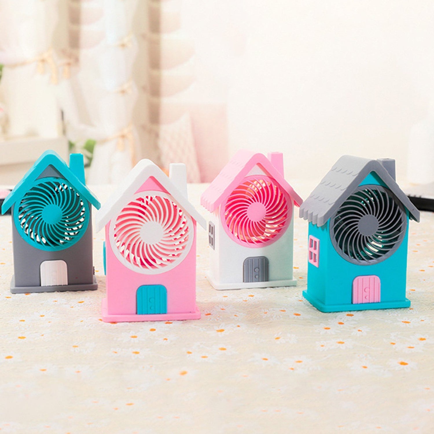 4799 Mini House Fan House Design Rechargeable Portable Personal Desk Fan For Home , Office & Kids Use 