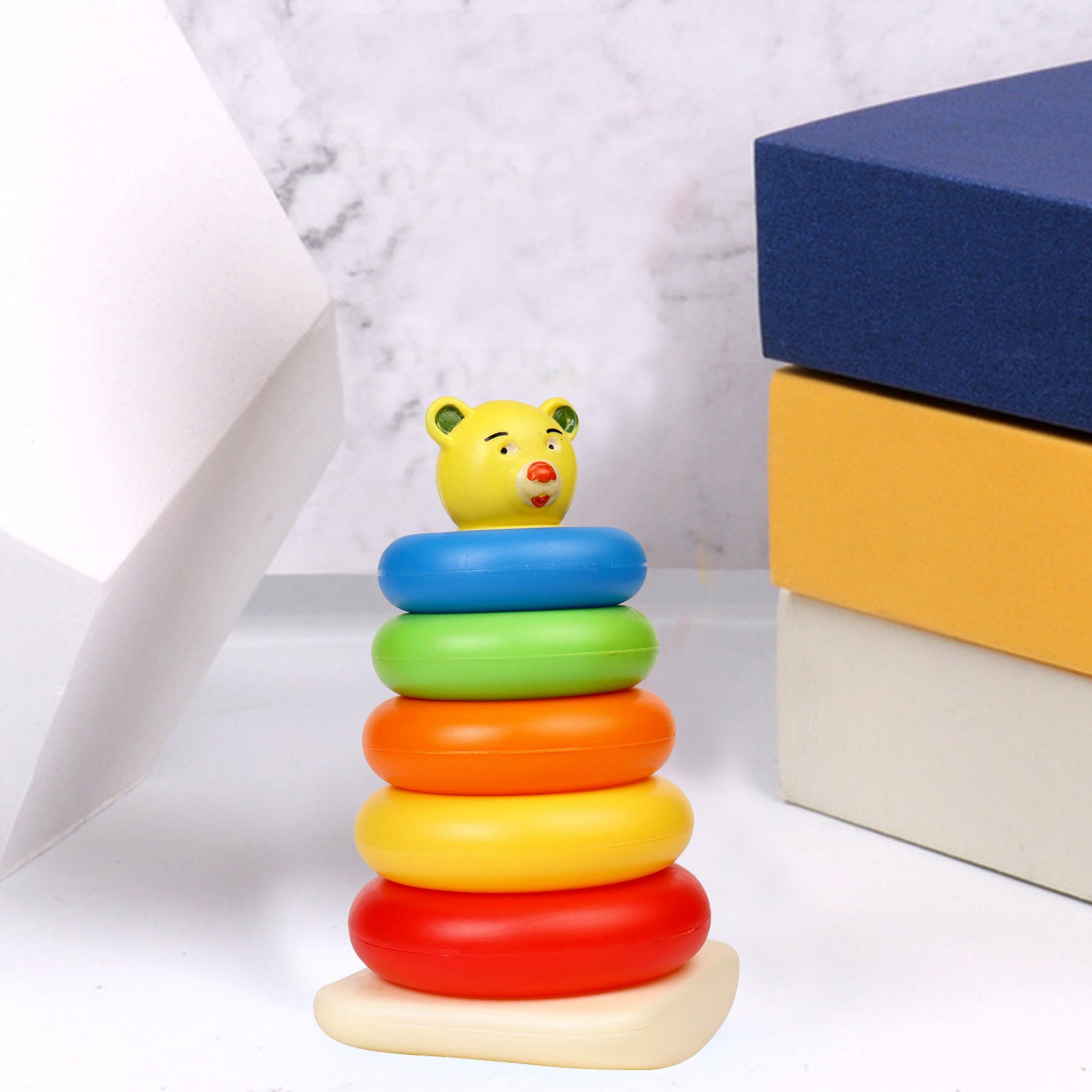 8017 Plastic Baby Kids Teddy Stacking Ring Jumbo Stack Up Educational Toy 5pc DeoDap