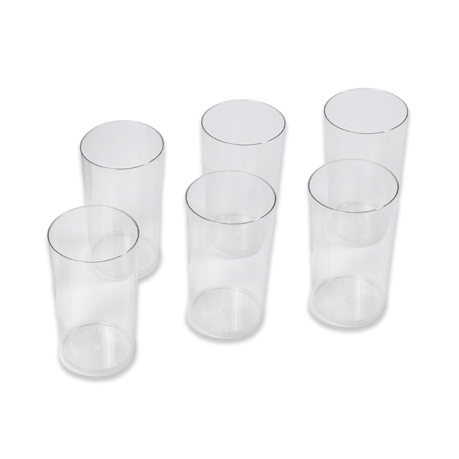 7143B Round Clear Plastic Water Glass Juice Beer Wine Plastic Unbreakable Transparent Glass Set ( 300ml 6pc ) (Brown Box) 