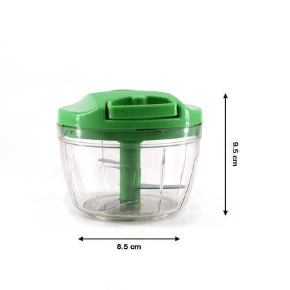 2283G Manual Green mini plastic food chopper with extra sharp blades (375 Ml) 