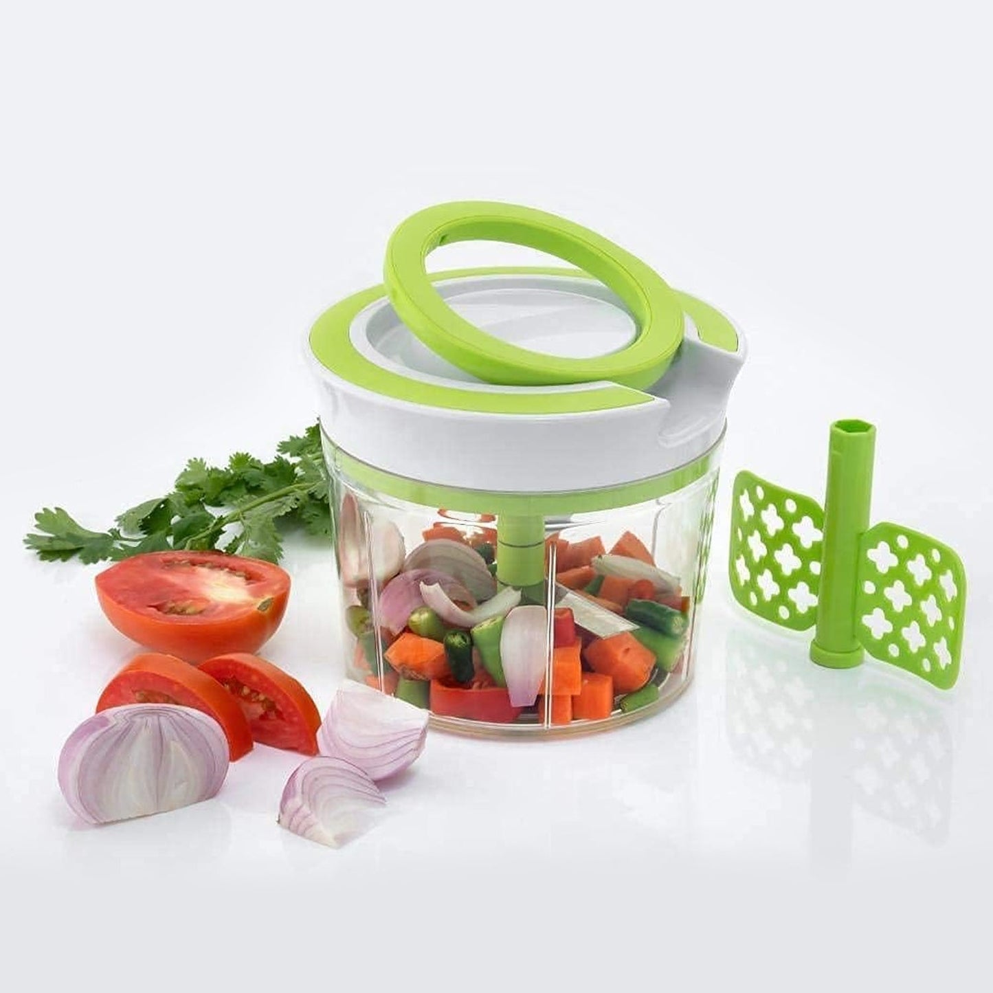 0079 Manual 2 in 1 Handy smart chopper for Vegetable Fruits Nuts Onions Chopper Blender Mixer Food Processor 