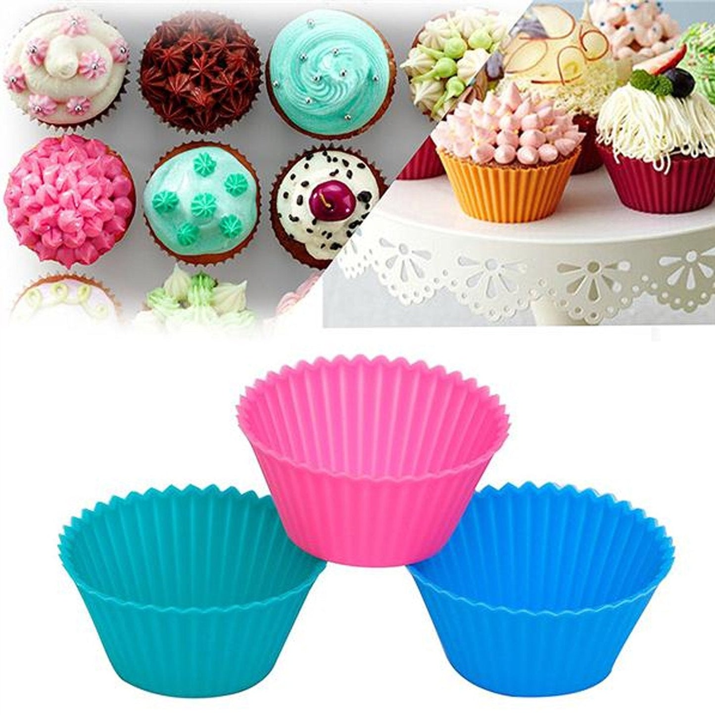 0797A Silicone cupcake Shaped Baking Mold Fondant Cake Tool Chocolate Candy Cookies Pastry Soap Moulds 