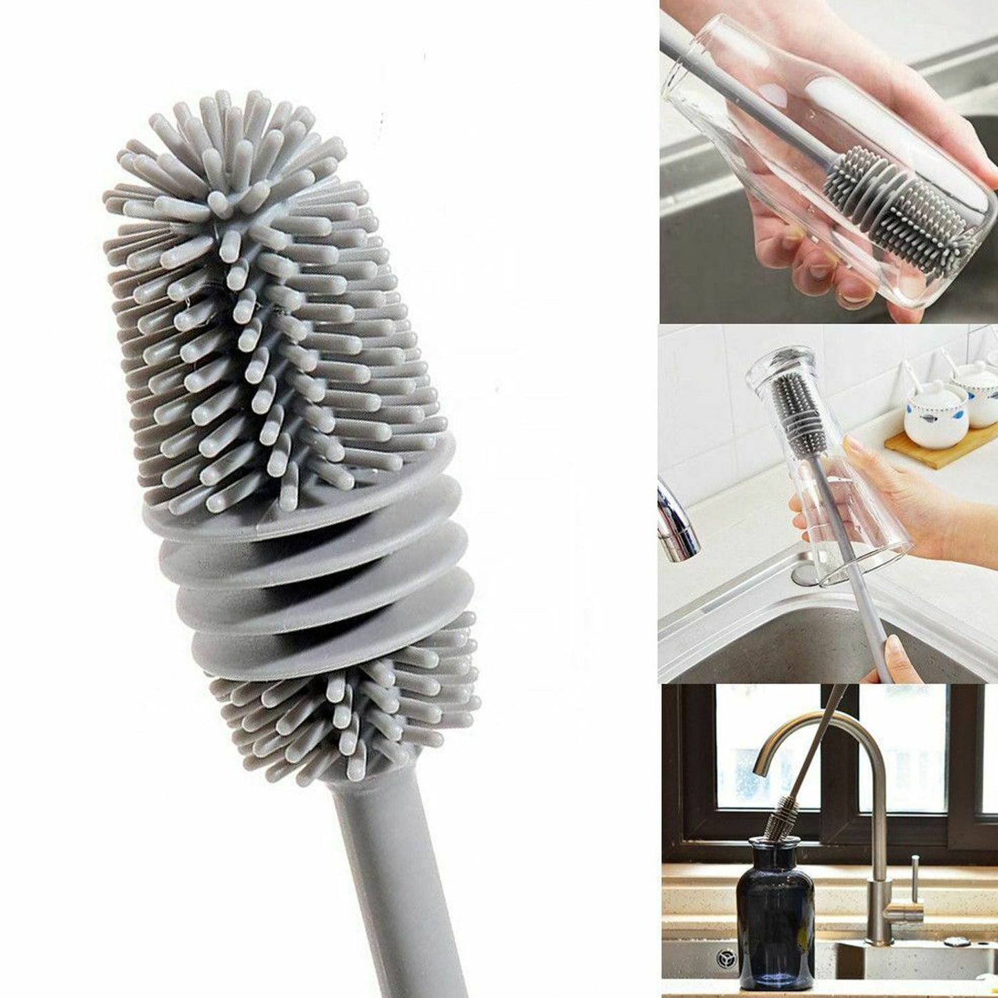 6151 Bottle Cleaning Brush widely used in all types of household kitchen purposes for cleaning and washing bottles from inside perfectly and easily. 