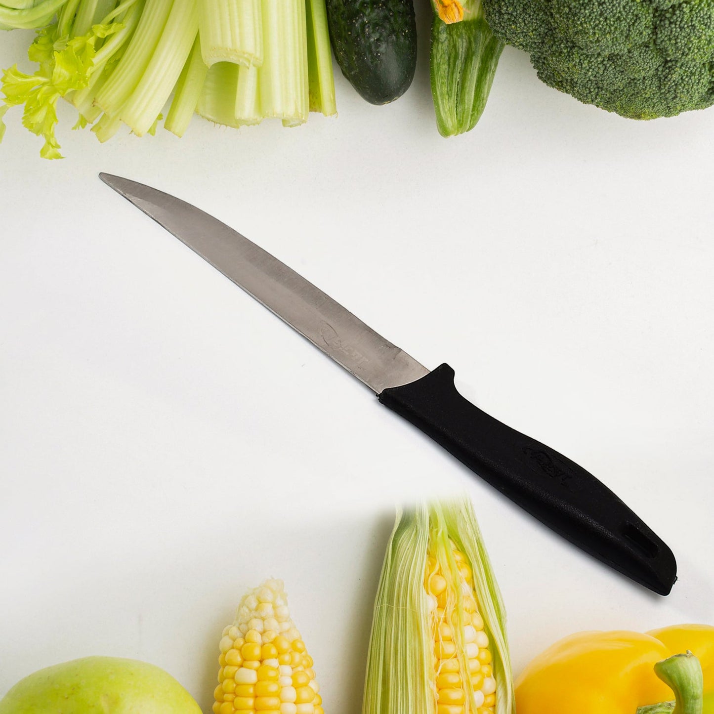 2387 Stainless Steel knife and Kitchen Knife with Black Grip Handle (23.5 Cm ) 