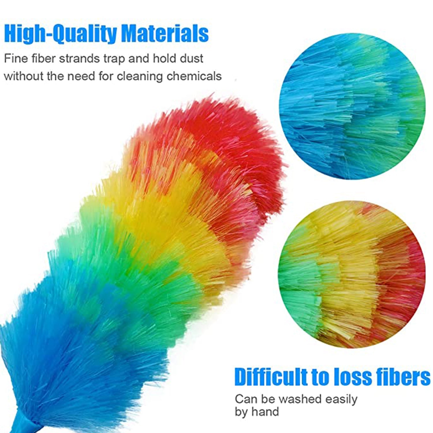 6321 Colorful Feather Duster | Microfiber Duster for Cleaning | Dusting Stick | Dusting Brush 