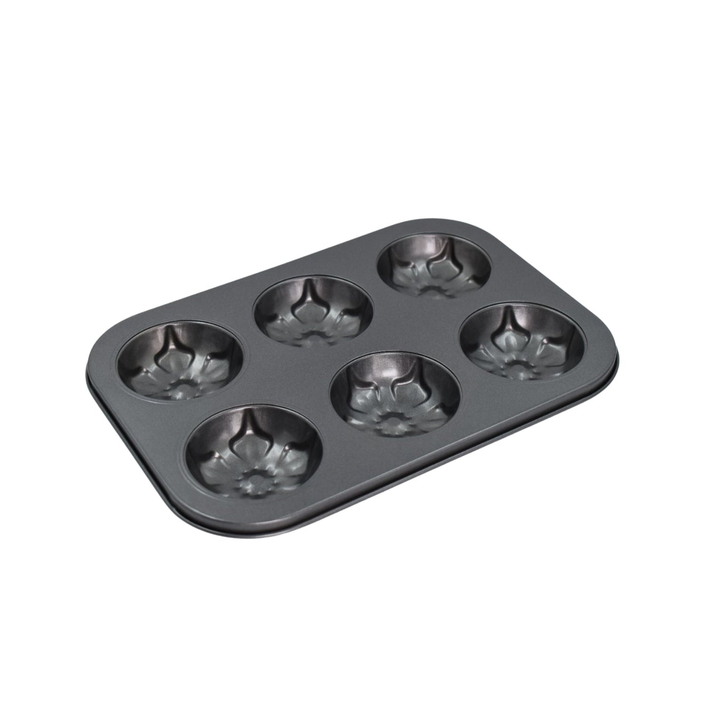 7075 6 slot unique flower pattern Non-Stick Muffins Cupcake Pancake Baking Molds Tray 