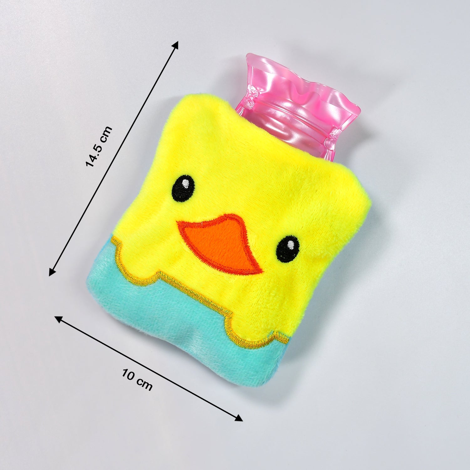 6524 Yellow Duck design small Hot Water Bag with Cover for Pain Relief, Neck, Shoulder Pain and Hand, Feet Warmer, Menstrual Cramps. 