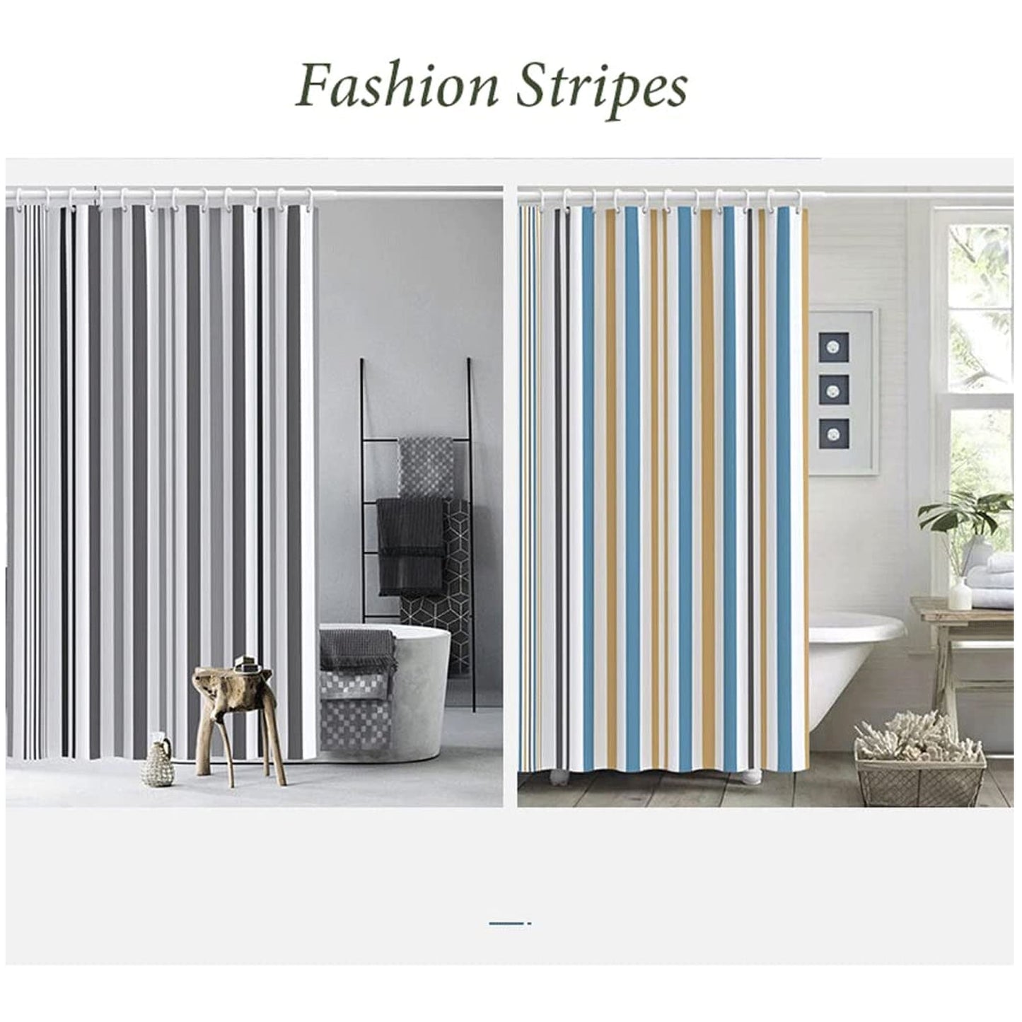 6718 Bright Vertical Stripes in The Shower Curtain (180x220cm) 