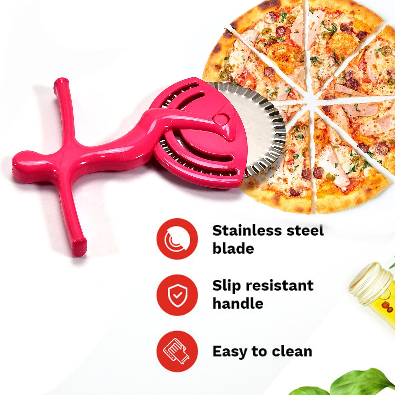 2649 Pizza/Sandwich/Burger/Slicer/Multipurpose Cutter for, Kitchen, Restaurant roll Cutting Wheel 