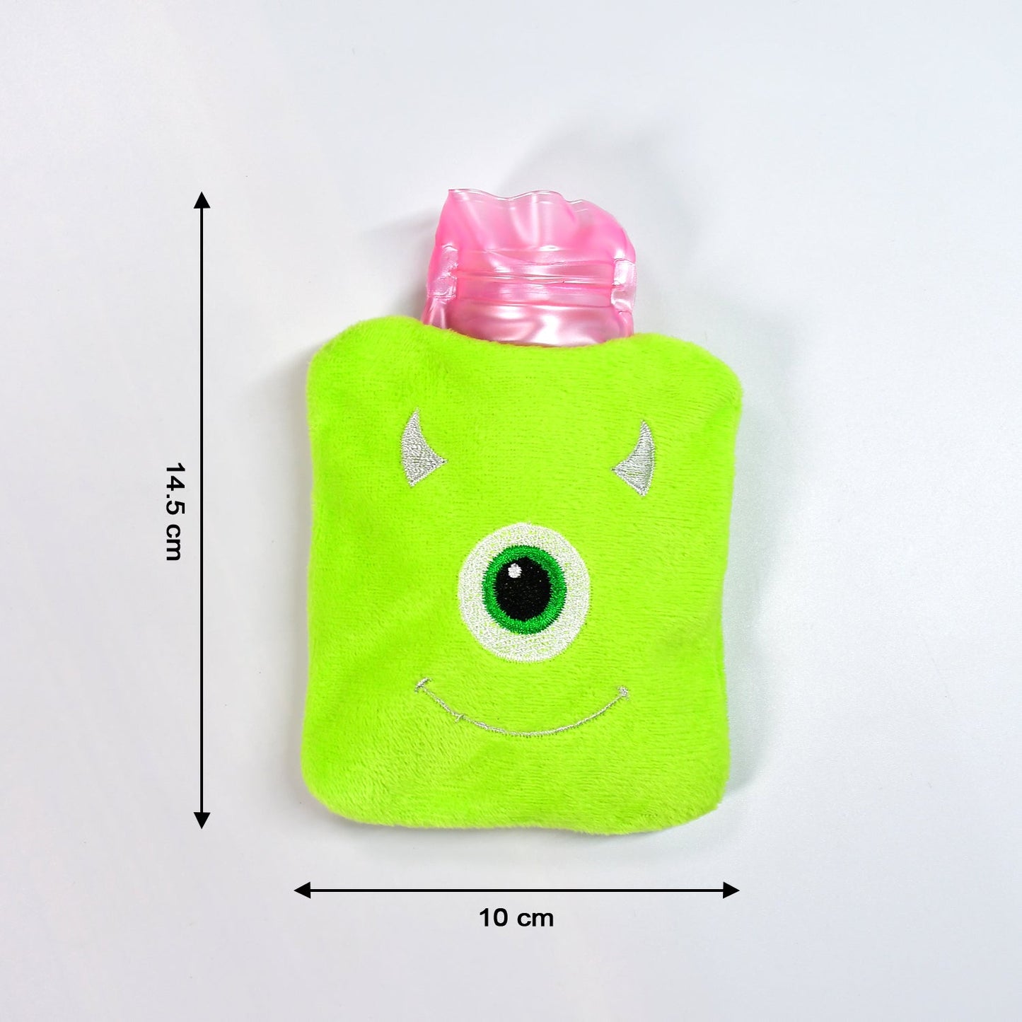 6519 Green one eye monster print small Hot Water Bag with Cover for Pain Relief, Neck, Shoulder Pain and Hand, Feet Warmer, Menstrual Cramps. 