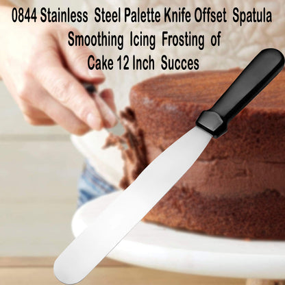 0844 Stainless Steel Palette Knife Offset Spatula for Spreading and Smoothing Icing Frosting of Cake 12 Inch DeoDap