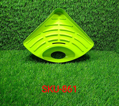 0861 Sink Strainer Basket Corner Kitchen Triangular Multi functional Drain Shelf 