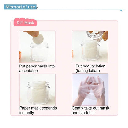 6144 Facial Lotion Tissue Paper DIY Home Spa Coin Face Mask/ Compressed Facial Whitening Tablet Face Mask Sheet for Women and Girl - Pack of 100 