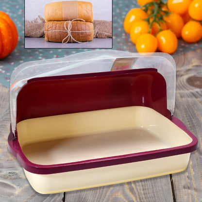 5200 Big Bread Box with Moving Lid | Semi Transparent | Food Grade BPA Free | Freezer Microwave Oven Dishwasher Safe | Breads Sandwich cakes 