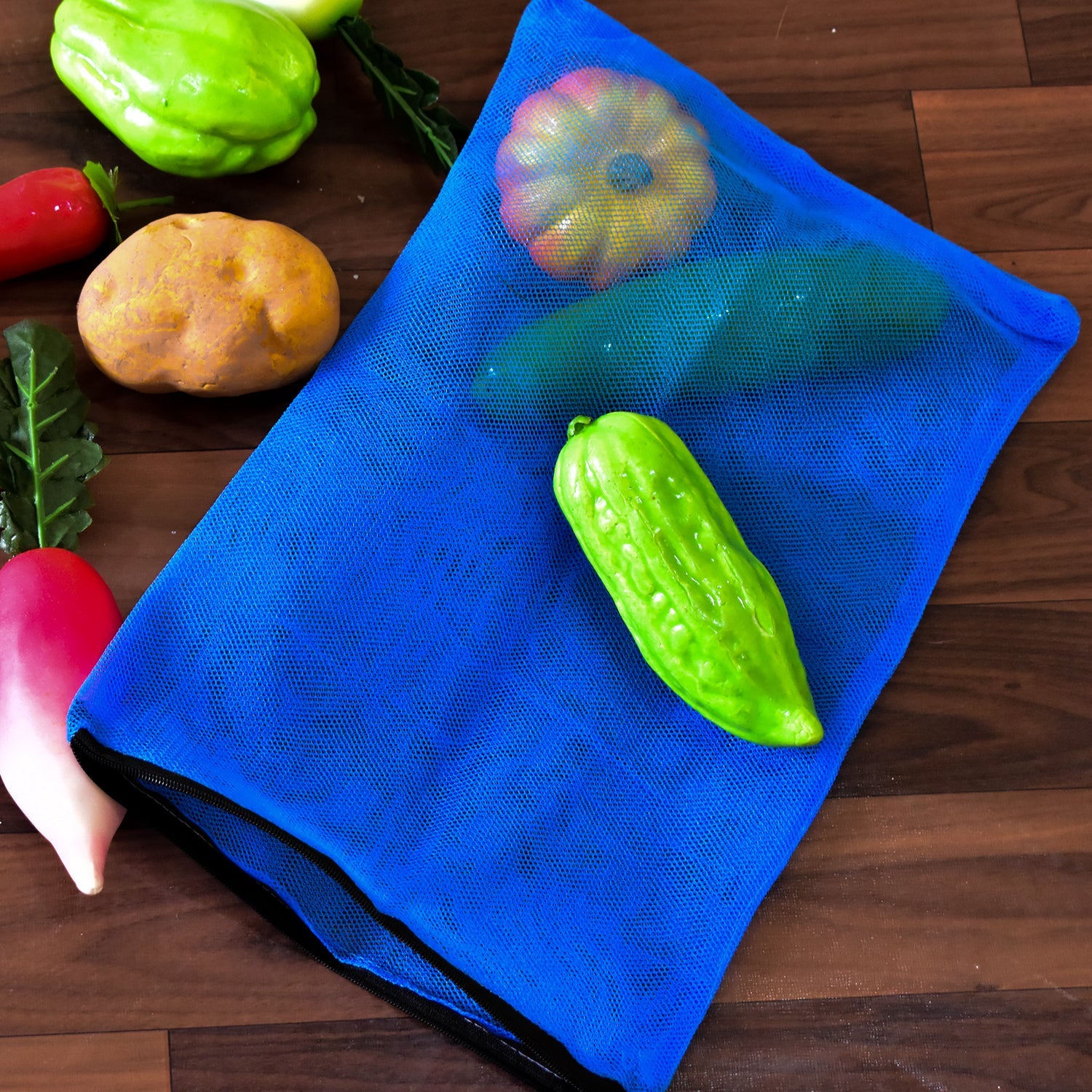 7072 Food Covers Fridge Storage Bag for Vegetables and Fruits with Zipper 