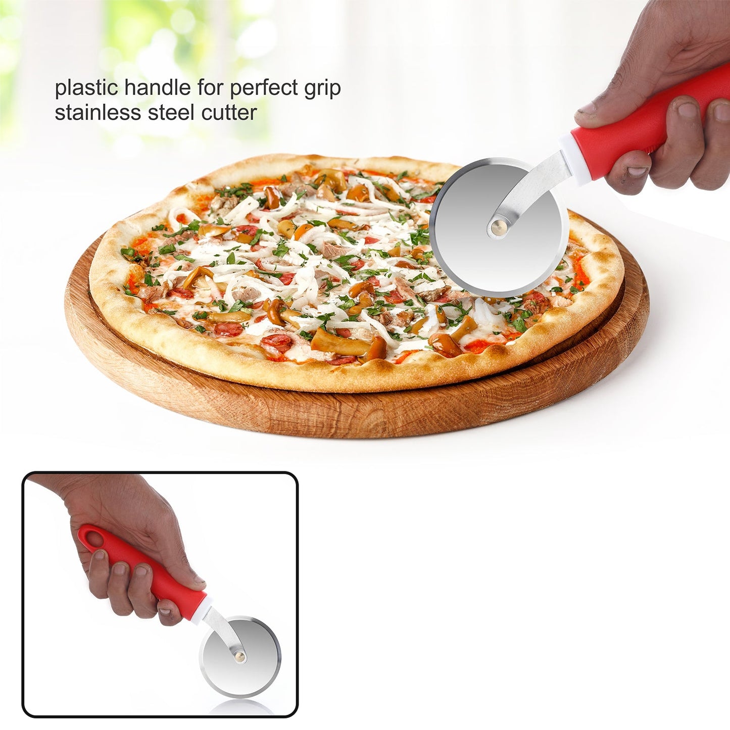 8707 Ganesh GANESH PIZZA / PASTRY CUTTER Wheel Pizza Cutter  (Stainless Steel) 