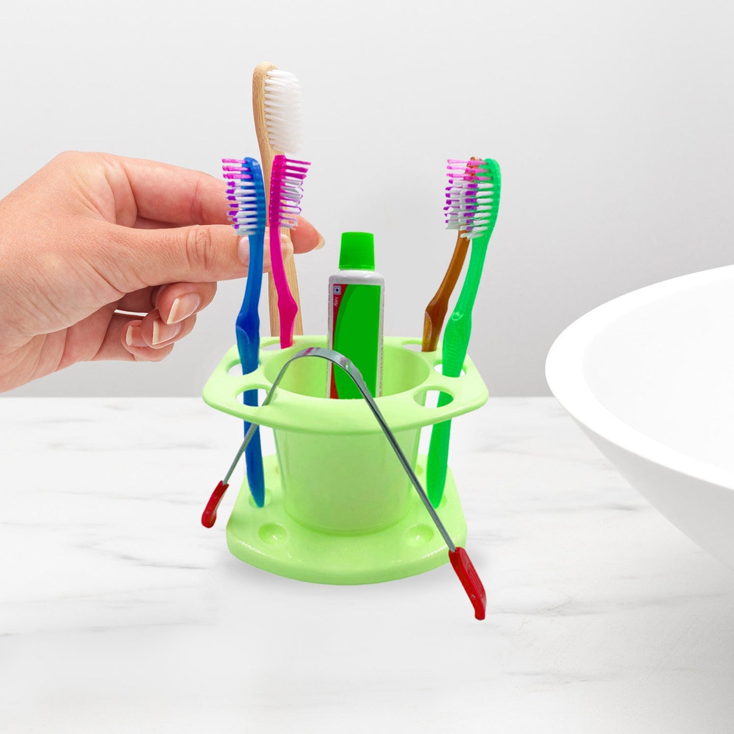 3689 Toothbrush Holder widely used in all types of bathroom places for holding and storing toothbrushes and toothpastes of all types of family members etc. 