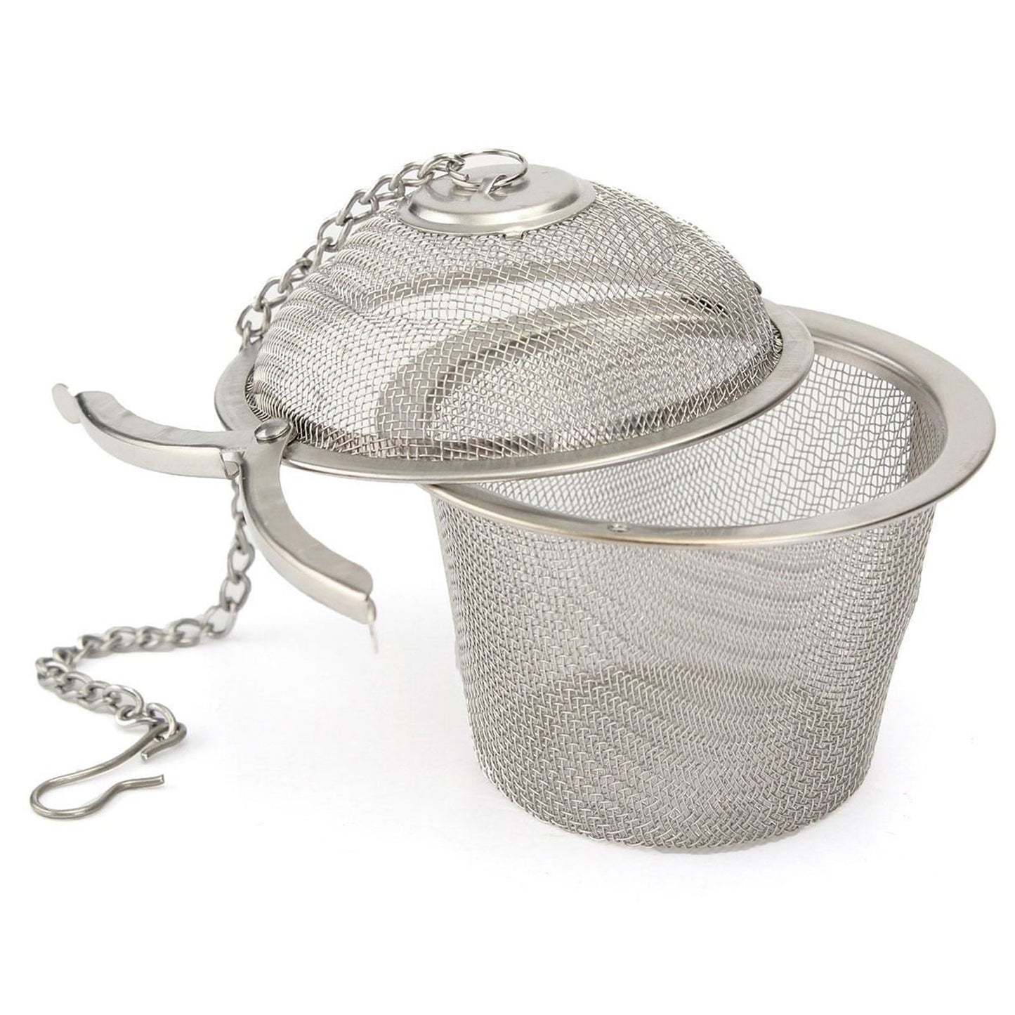 2861 Stainless Steel Spice Tea Filter Herbs Locking Infuser Mesh Ball 