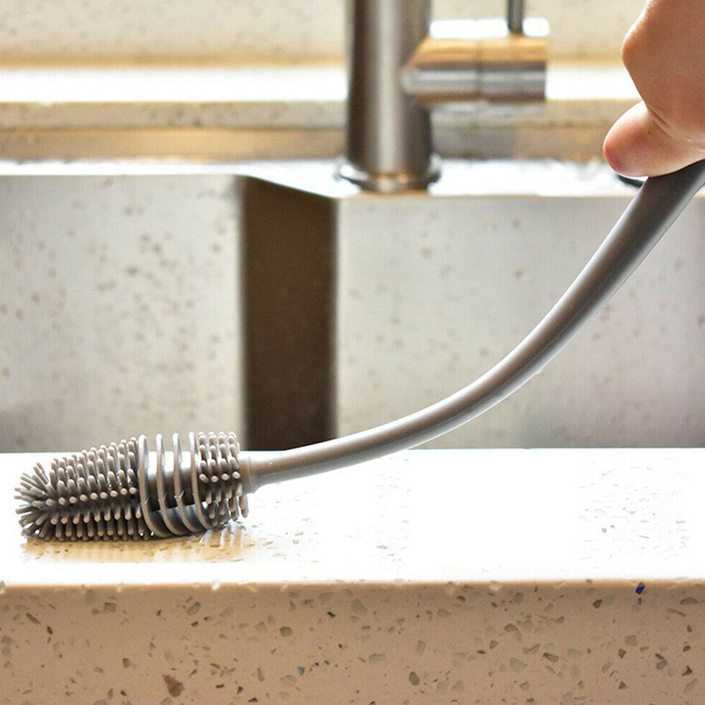 6151 Bottle Cleaning Brush widely used in all types of household kitchen purposes for cleaning and washing bottles from inside perfectly and easily. 