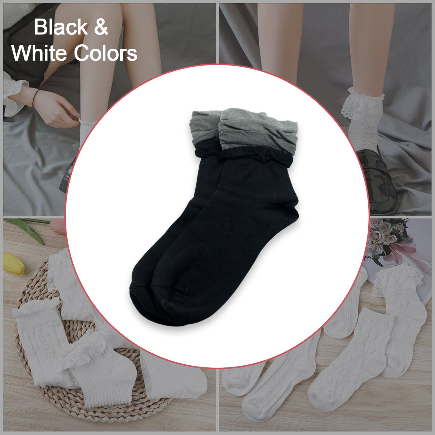 7355 Socks Breathable Thickened Classic Simple Soft Skin Friendly DeoDap