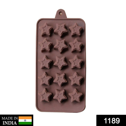 1189 Food Grade Non-Stick Reusable Silicone Star Shape 15 Cavity Chocolate Molds / Baking Trays 