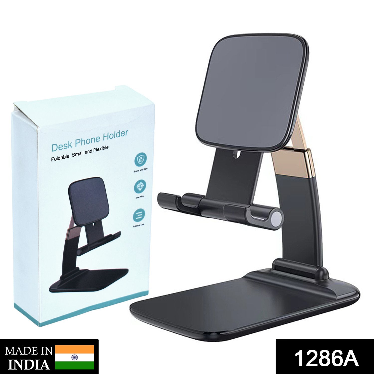 1286A Phone Holder for Table, Foldable Universal Mobile Stand for Desk 