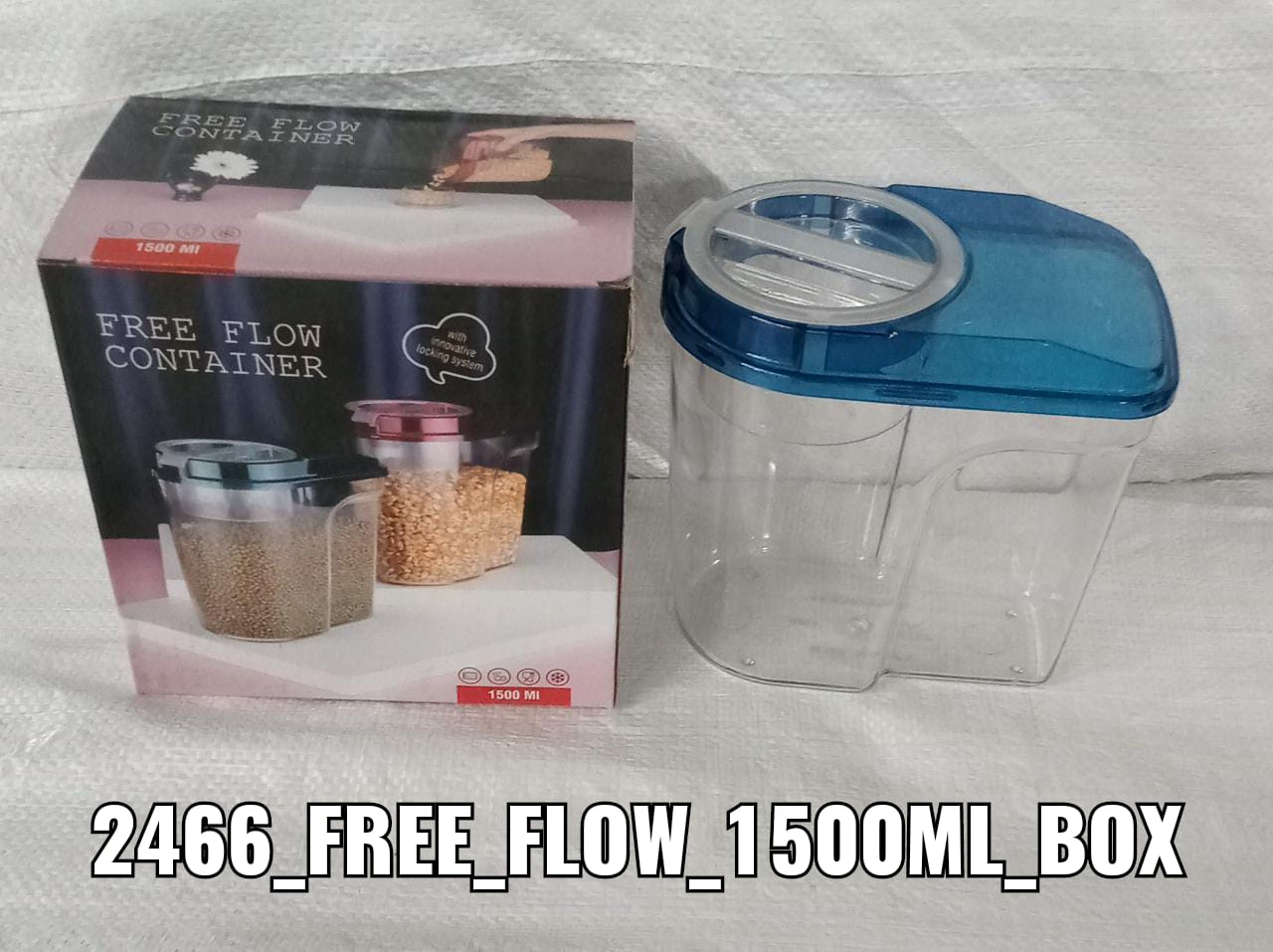 2466 Plastic Storage container Set with Opening Mouth 1500ml DeoDap