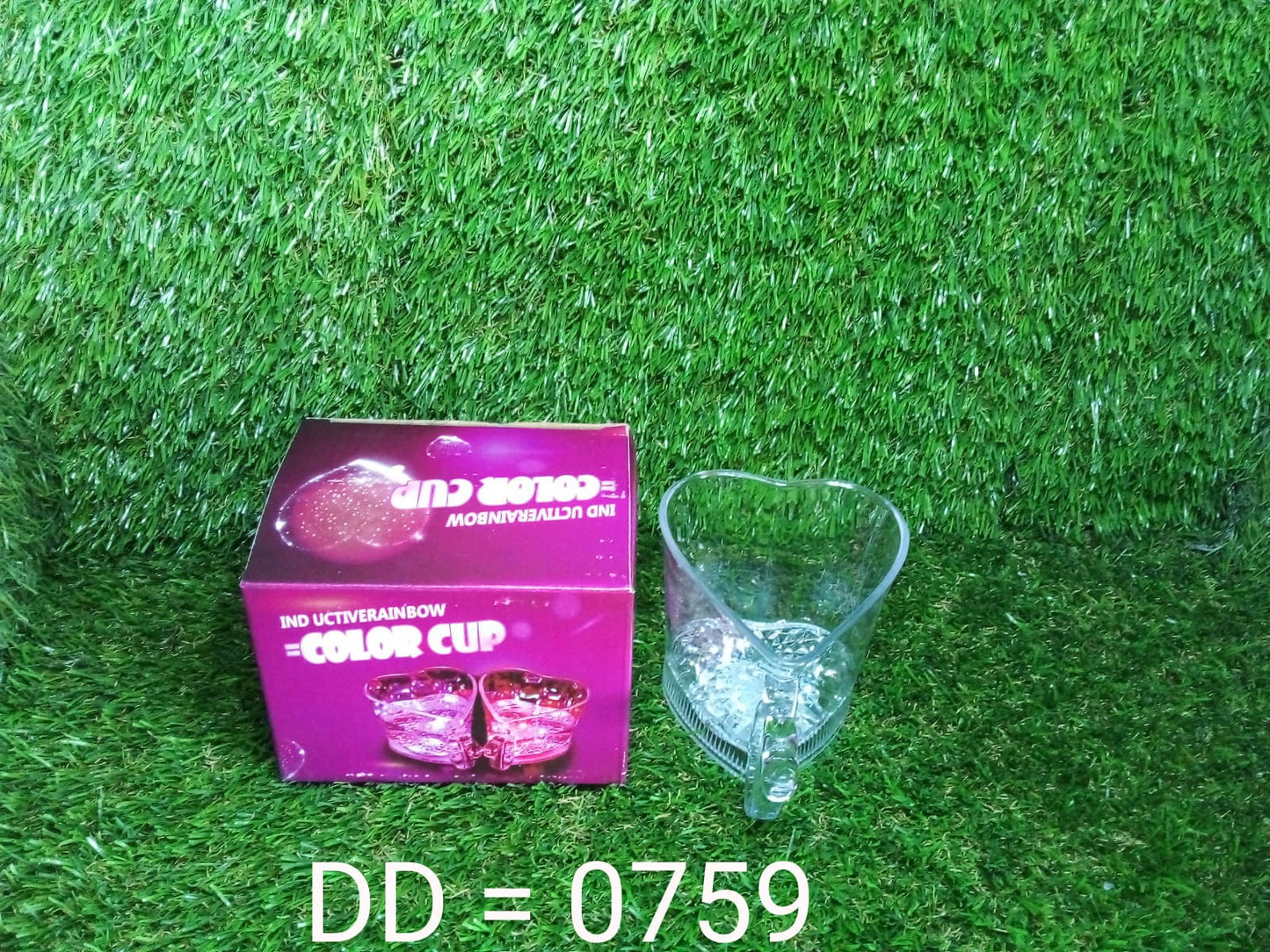 759 Heart Shape Activated Blinking Led Glass Cup DeoDap